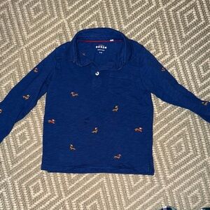 Boden Kids Blue Christmas Dog Shirt